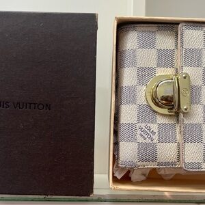 Louis Vuitton Damier Azur Wallet with Gold Clasp